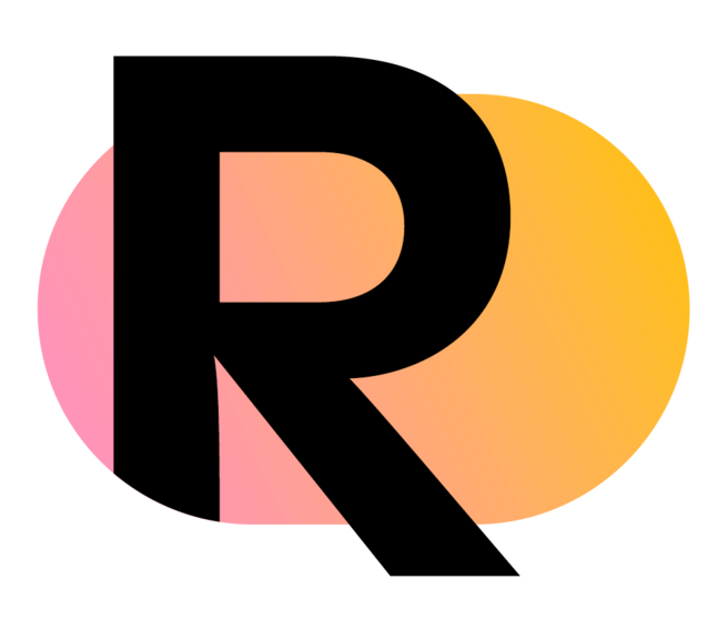 R van Rinkel met roze-gele gradient