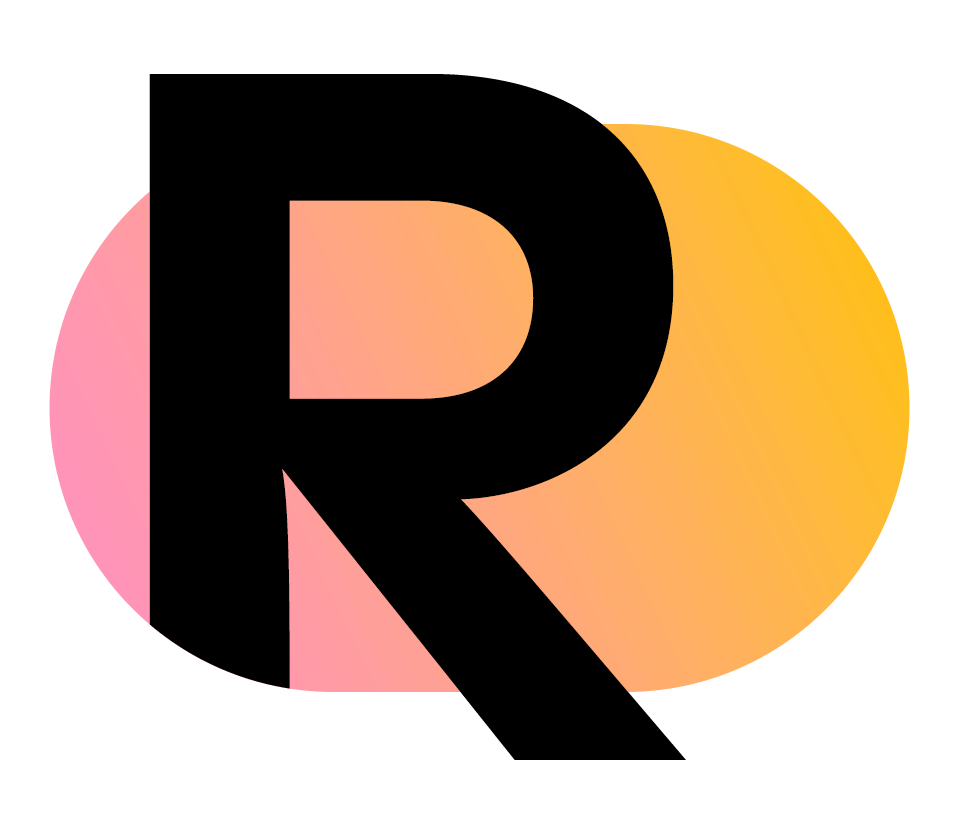 R van Rinkel met roze-gele gradient