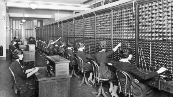 Vrouwelijke switchboard operators