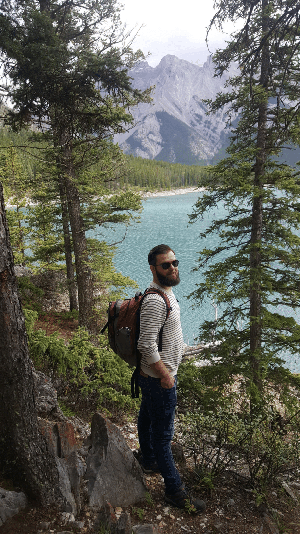 Collega Jesper bij Lake Louise in Canada