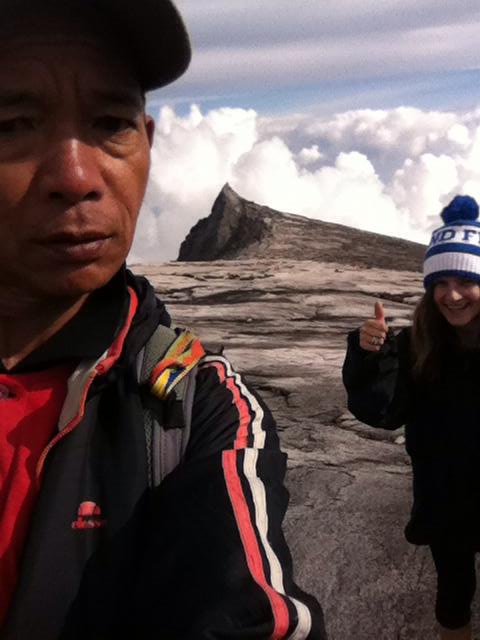 Anja and her guide climbing the mountain